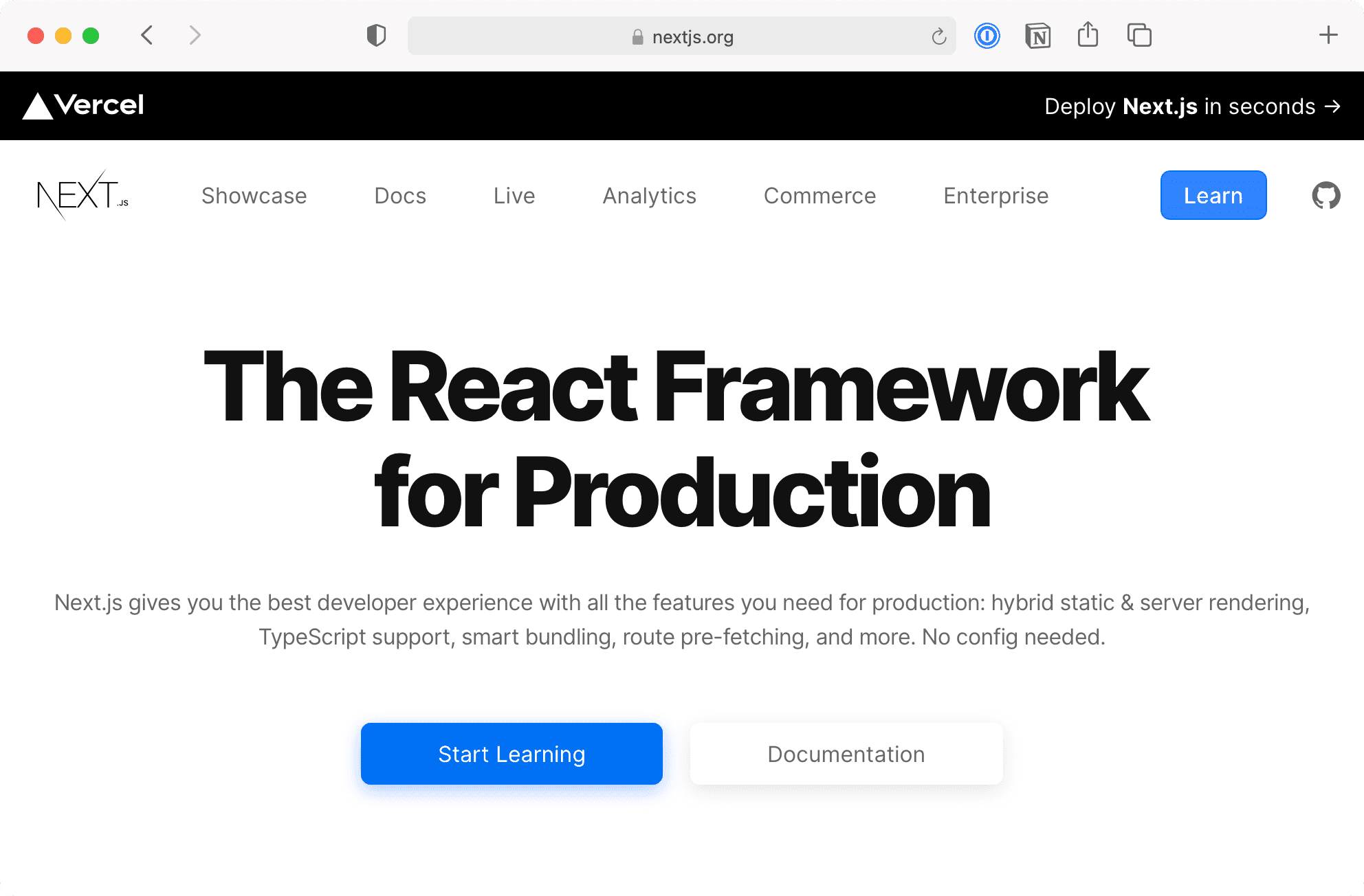 Next.js powers our new static marketing site.