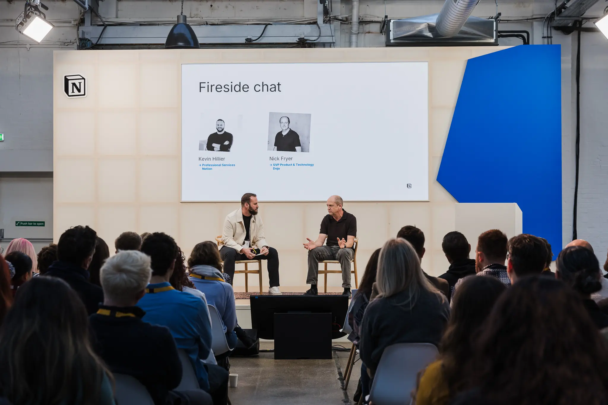 Nick Fryer, CPTO of Dojo, discussing how they use Notion to share knowledge and collaboration across over 1,000 employees.